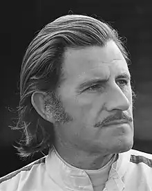 Black and white photograph of Graham Hill