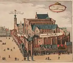 The Gravensteen, depicted in Flandria Illustrata (1641)