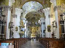 Interior and altar of Mariatrost Basilica