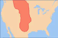 Map showing the extent of the Plano cultures