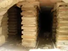 The hypocaust under the changing room.