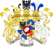 Shield of Rothschild Family, per the joint venture in the subsidiary Viña Almaviva foundation.