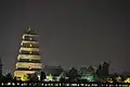 Giant Wild Goose Pagoda by night