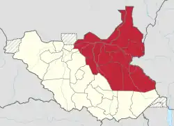 Location in South Sudan.