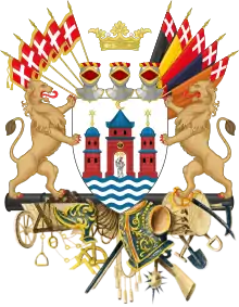 The Coat of arms of Copenhagen doubles as a trophy of arms