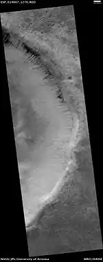 Gullies in Green Crater.