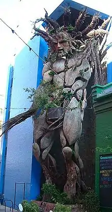 The Green Man by sculptor Toin Adams at the Custard Factory, Birmingham, England