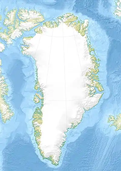 Map showing the location of K.J.V. Steenstrup Glacier