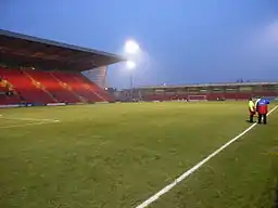 View from the north eastern corner of the ground after Crewe Alexandra's defeat by Reading, 4 February 2006 (photo by Andrew Smith)