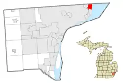 Location within Wayne County