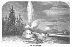 Sketch of Grotto Geyser, 1871