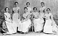 Graduate class of the Imperial Ballet School, 1902. Tamara Karsavina is the rightmost student