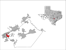 Location of Cibolo in Guadalupe County, Texas