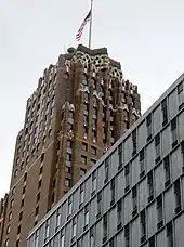 Top of the Guardian Building, with The Qube in the foreground