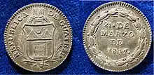 Image 15Proclamation Coin 1847 of the independent Republic of Guatemala (from History of Guatemala)