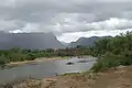 The Rio Guayape near Esquilinchuche, facing El Boqueron in the Sierra de Agalta