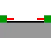 Image 45Cross-sectional diagram of the parallel direction curbs of the bus lane in Essen, Germany (from Guided bus)