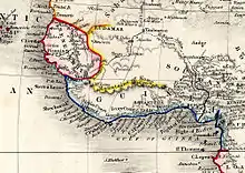 The Mountains of Kong on the "Africa" map in Milner's Atlas, 1850.