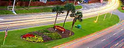 Entrance sign and median in Gulf Breeze, FL heading East on Hwy 98, July 2013