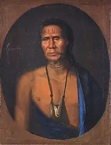 Image 25Lenape chief Lappawinsoe, depicted in a 1735 painting by Gustavus Hesselius (from History of Pennsylvania)