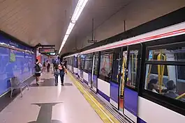 Line 6 train in Guzmán el Bueno station