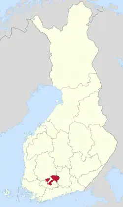 Location of Hämeenlinna in Finland