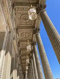 The ceiling of the loggia, with sculpted medallions