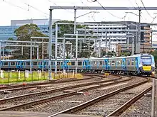 A HCMT on the Pakenham line near Dandenong station.