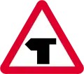 T-junction ahead (symbol may be reversed)