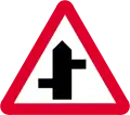 Staggered junction ahead (symbol may be reversed)