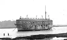 HMS President (ex-Gannet) as the dormitory to Training Ship Mercury, moored in the river Hamble