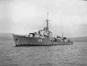 W-class British destroyer HMS Wessex