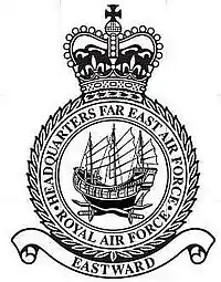 Badge of HQ RAF Far East Air Force (air component of British Far East Command), which was headquartered at RAF Changi.