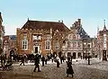 View across the market square towards the town hall in 1900