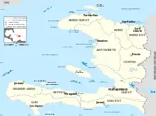 The diocese encompasses the entire country of Haiti.