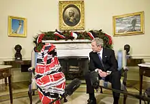 Bashir meeting President George W. Bush in 2008