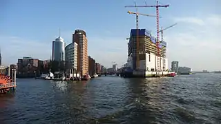 Elbphilharmonie construction in December 2009