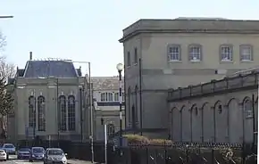 Hampton Water Treatment Works buildings alongside the A308