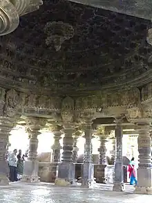 Domed ceiling in the main hall at Tarateshwara temple