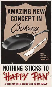 advertisement for the "Happy Pan" with DuPont Teflon