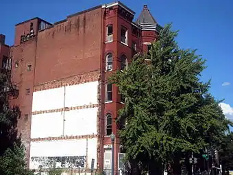 West side of building