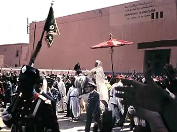 Image 23King Hassan II, on his way to Friday prayers in Marrakesh, 1967. (from History of Morocco)