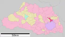 Location of Hasuda in Saitama Prefecture