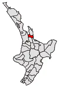 Location of Hauraki District