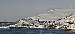 View of Havøysund in the winter