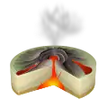 Scheme of a Hawaiian eruption