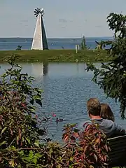 Small windmill stands between the park and the Ottawa river