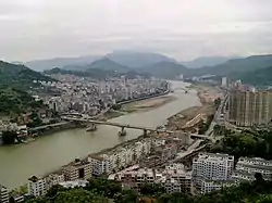 Hecheng (seat of Qingtian), from the north-west, in 2011