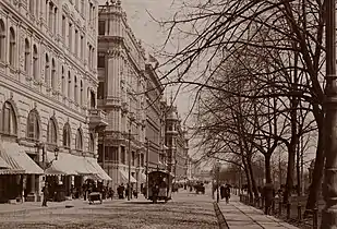 Image 68A view of Pohjoisesplanadi in the center of Helsinki in 1891 (from History of Finland)