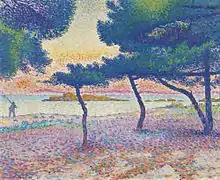 Henri-Edmond Cross, 1896, La Plage de Saint-Clair, oil on canvas, 54.5 by 65.4 cm